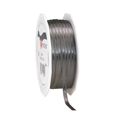 Obrázek PRÄSENT C.E. Pattberg Satin Schiefer, 50 m Satinband zum Einpacken von Geschenken, 3 mm Breite, Geschenkband Dekorieren &amp; Basteln, Dekoband, Anlass