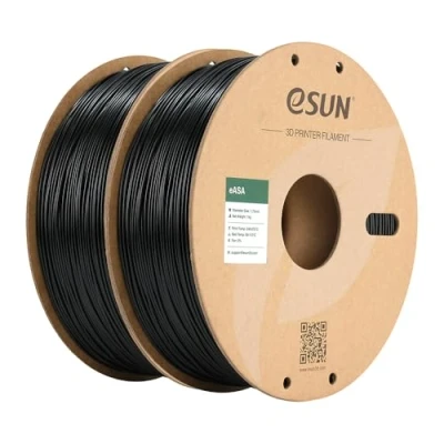Obrázek eSUN Vlákno ASA 1,75 mm, odolný vůči povětrnostním vlivům pro funkční komponenty ve venkovním prostoru, 1 kg na cívku, 2 cívky 3D tiskárny, černé