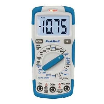 Obrázek PeakTech 3B Scientific digitální multimetr 600V AC/DC 10A (P1075), modrý, bílý