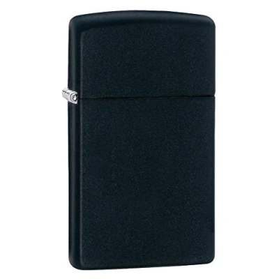 Obrázek Zippo Zapalovač PL 1618 Slim Black Matte benzínový zapalovač, mosaz