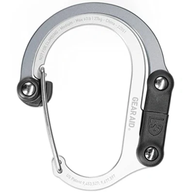 Obrázek GEAR AID HEROCLIP Karabiner Ausrüstungsclip und Haken (Mittel) Für Camping, Rucksack Garagenorganisation, Taschenhalter Tisch, Blau