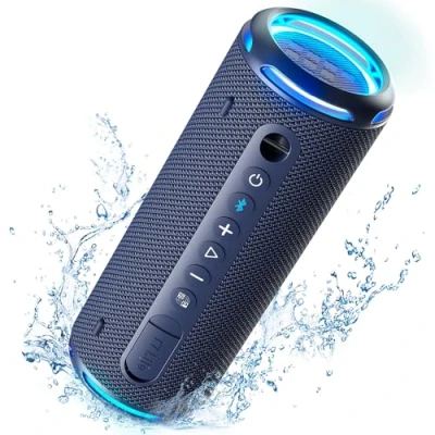 Obrázek Tronsmart Bluetooth reproduktor T7 Lite s duálním ovladačem, silné basy, 24 W bezdrátový přenosný LED světlem, IPX7 vodotěsný, stereo zvuk, doba hraní hodin, hudební box na party,