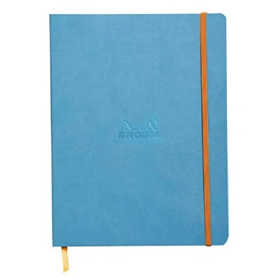 Obrázek Rhodia 117507C poznámkový sešit (s měkkou obálkou, linkovaný, 80 listů, 19 x 25 cm) tyrkysově modrá