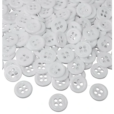 Obrázek AERZETIX C56506 100 kulaté šicí knoflíky Ø 11,5x2 mm se 4 otvory barva bílá 18L L18 z plastu otvor 2 krátké zboží šití oblečení móda pletené dekorace
