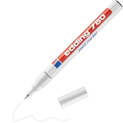 Obrázek edding 780 lakovacích značkovačů bílý 10 tužek kulatý hrot 0,8 mm lakovací tyčinka pro označení a popisování kovu, skla, kamene nebo plastu žáruvzdorná, permanentní, odolná proti rozmazání
