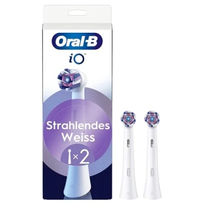 Obrázek Oral B iO zářivě bílá, originální nasazovací kartáčky pro elektrické zubní iO, bělení zubů, bílé, 2 kusy