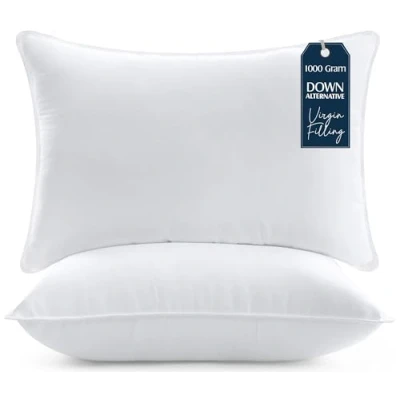 Obrázek Utopia Bedding polštář na hlavu (sada 2 ks), 50 x 70 cm spací polštář, prodyšný měkký (bílý)