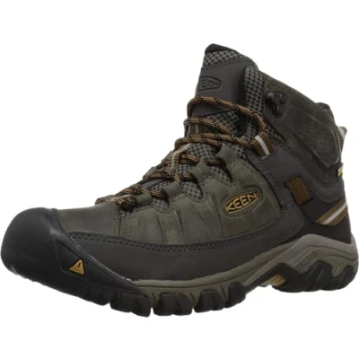 Obrázek KEEN Pánské turistické boty Targhee 3 Mid Waterproof, Black Olive Golden Brown, 44.5 eu
