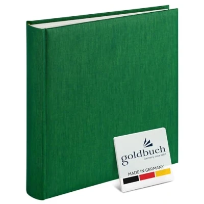 Obrázek goldbuch 31806 fotoalbum Summertime Trend, 30 x 31 cm, fotokniha se 100 bílými stranami a oddělovacími listy z pergamenu, ze lnu, upomínkové album, tmavě zelená