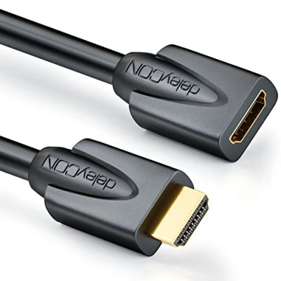Obrázek deleyCON 3,0m HDMI prodloužení kompatibilní s 2.0a/b/1.4a UHD 4K HDR 3D 1080p 2160p ARC High Speed Ethernetem černá