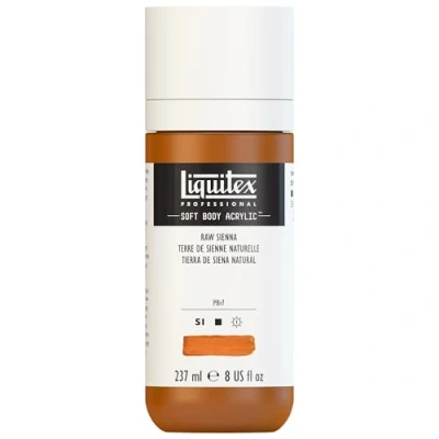 Obrázek Liquitex 1923330 Professional akrylová barva Soft Body umělecká v krémově krycí konzistenci, vysoká pigmentace, stálobarevná &amp; odolná proti stárnutí, láhev 237 ml přírodní Siena