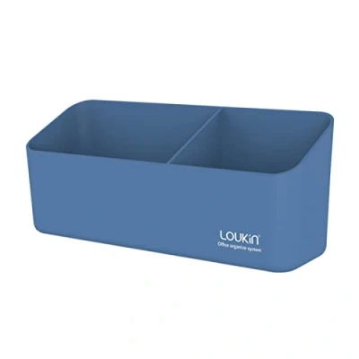 Obrázek loukin magnetischer und selbstklebender Markerhalter, trocken abwischbares Zubehörablage, Aufbewahrungs Organizer für Whiteboard, Glas oder Kühlschränke (Blau)
