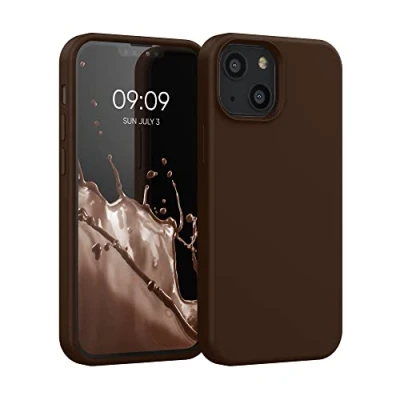 Obrázek kwmobile pouzdro kompatibilní s Apple iPhone 13 Mini silikonové na mobil měkký povrch bezdrátové nabíjení čokoláda