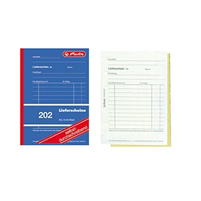 Obrázek Herlitz 883553 Dodací list A6, 2 x 40 listů, samokopírován, 5 kusů