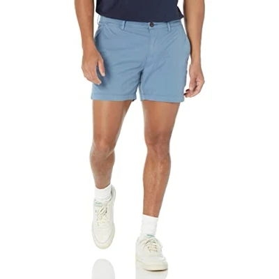 Obrázek Amazon Essentials Herren 13 cm Flatfront Chinoshorts mit hohem comfort in schmaler Passform (zuvor Goodthreads), Blau, 42W