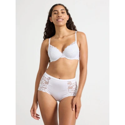 Obrázek Lindex BRIEF HIGH IRIS​ Kalhotky, Ženy, Velikost: Medium, White