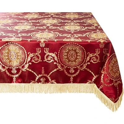 Obrázek Violet Linen Prestige damaškový ubrus, 132 x 178 cm, burgundská červená