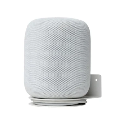 Obrázek shinar Kovový držák na stěnu kompatibilní s Homepod 2, příslušenství stojan 2 Gen. 2023 integrovaný management kabelů max. 12 kg (1 balení, černá) bílá)