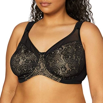 Obrázek Berlei Dámská Beauty Everyday Minimizer Lace Bra Underwire Full Coverage plná skořepina podprsenka, černá