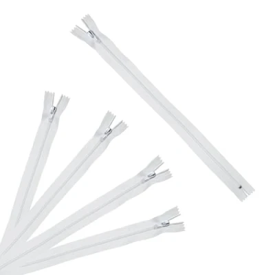 Obrázek Trimz 15 cm ( 15,2 cm) One Way Ende Reißverschluss mit 4 mm Zähne x 5pces, Polyester, Weiß, 1
