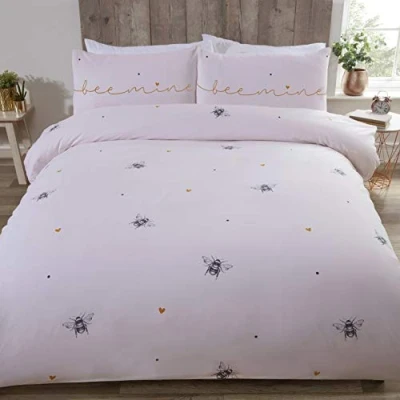 Obrázek Rapport Home Bee Mine Bettbezug Set, Polycotton, Rosa, Kingsize