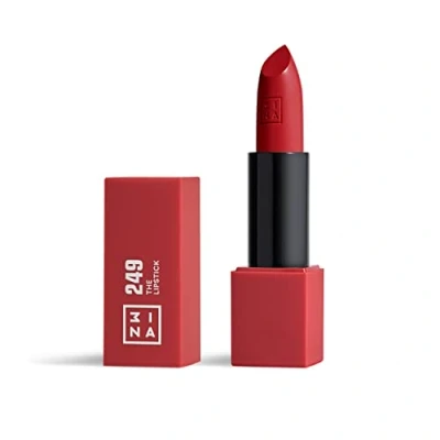 Obrázek 3INA MAKEUP The Lipstick 249 Studená červená matná rtěnka s vitaminem E a bambuckým máslem Dlouhotrvající vysoce pigmentovaný krém vanilková vůně Vegan Cruelty Free