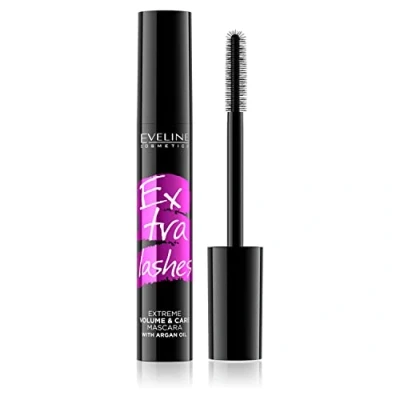 Obrázek Eveline Cosmetics Extra řasenka pro objem &amp; péči, extrémně zhušťující a pečující, 12 ml, černá