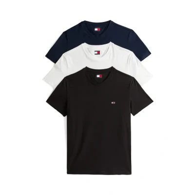 Obrázek Tommy Jeans 3 PACK Jednoduché tričko, Muži, Velikost: 56, Ecru black dark night navy