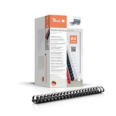 Obrázek Peach Plastový vázací hřbet A4 44 mm 440 listů 50 kusů černý PB444 02