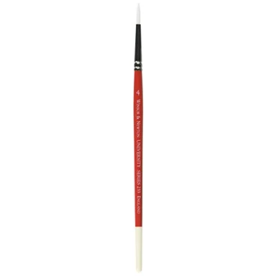 Obrázek Winsor &amp; Newton 5423004 University Umělec Kruhový štětec č. 4 pro olejové barvy, akrylové barvy a akvarelové barva: bílá, červená, černá