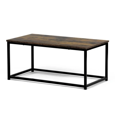 Obrázek Stůl konferenční, 90x48x41 cm, MDF, dekor staré dřevo, černý kov CT G1090 OLW