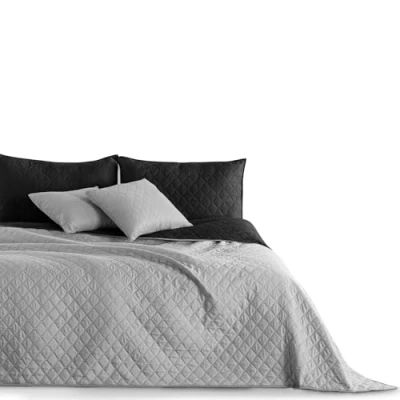 Obrázek DecoKing 15162 přehoz 200 x 220 černá ocel stříbrná antracitová šedá na postel oboustranný prošívání black silver Axel