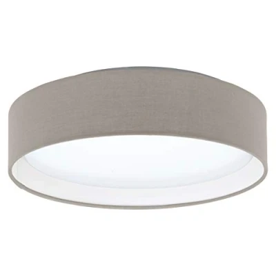 Obrázek EGLO LED stropní svítidlo Pasteri, 1 plamenné textilní svítidlo, materiál: ocel, látka, plast, barva: šedohnědá, bílá, Ø: 32 cm