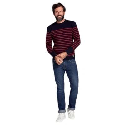 Obrázek Armor Lux Herren Pull Marin Molene Héritage Homme Pullover, Mehrfarbig (I78 Schiff/Chilirot I78 Schiff/Chilirot), X Large