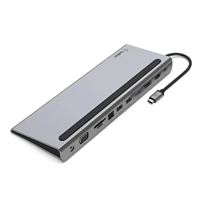 Obrázek Belkin USB C Hub, 11 v 1 MultiPort adaptér Dock s 4K HDMI, DisplayPort, VGA, a 100 W pro nabíjení, 3x A, Gigabit Ethernet, SD, MicroSD, 3,5mm jack přístroje jako MacBook* Pro, Air, XPS