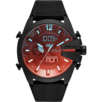 Obrázek Diesel Herrenuhr Mega Chief, AnaDigi Uhrwerk, 51mm Schwarzes Edelstahlgehäuse mit gemischtem Armband, DZ4548