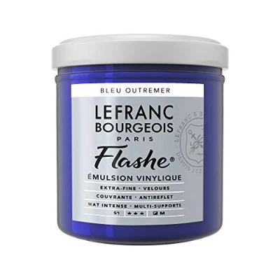 Obrázek Lefranc Bourgeois 300637 Flashe akrylová barva &amp; vinylová barva, vysoce pigmentovaná, elastická, stálá na světle, odolná proti stárnutí, matná, pro vnitřní i venkovní použití, květináč 125 ml ultramarínová modř