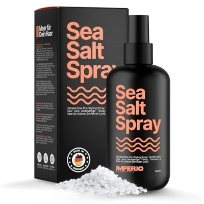 Obrázek IMPERIO Sea Salt Spray 250ml prémiový sprej na slanou vodu pro plnější vlasy &amp; stabilní texturu Perfektní Beach Waves, větší objem a přilnavost díky síle z moře Unisex vůně