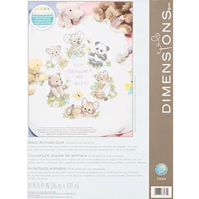 Obrázek Dimensions Quilt sada vyšívání křížkovým stehem (vč. předlohy, jehly A návodu), Baby Animals