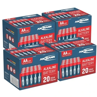 Obrázek ANSMANN alkalická baterie Mignon AA / LR06 1,5 v Longlife úsporný balíček praktickém zásobním boxu 80 kusů