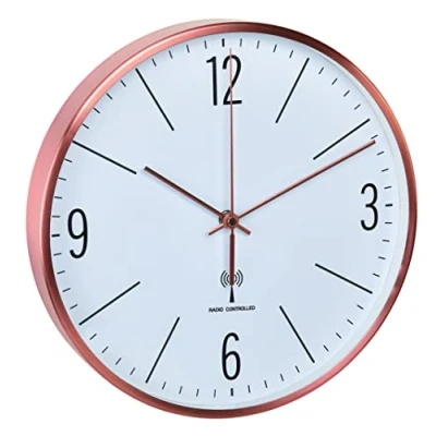 Obrázek TFA Dostmann Rádiové nástěnné hodiny s měděným kovovým rámem, kov, měď, D 310 x Š 55 V 340 mm
