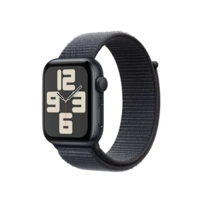Obrázek Apple Watch SE 2024 44mm Černý (Černý Nylonový Řemínek)