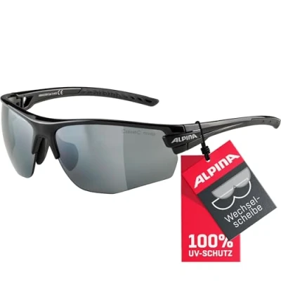 Obrázek ALPINA TRI SCRAY 2.0 HR Indiv. Přizpůsobitelné, Nerozbitné výměnné sklíčky Sportovní &amp; cyklistické brýle se 100% UV ochranou pro dospělé, černé, One Size