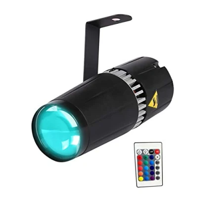 Obrázek SENLAN LED 9W RGB 3 v 1 pin spot light jeviště a světlo díky infračervenému dálkovému ovládání