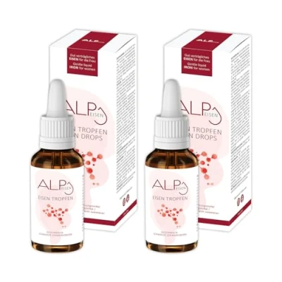 Obrázek ALP NUTRITION Železné kapky 2x30 ml, železo ve vysokých dávkách vitaminu B12 kyseliny listové dobře snášený doplněk železa jako alternativa k tabletám při nedostatku