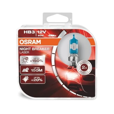 Obrázek Autožárovka Osram Night Breaker Laser HB3 Next Generation, + 150% více jasu, halogenová žárovka do světlometu, 9005NL HCB, 12V auta, dvojbalení (2 žárovky)