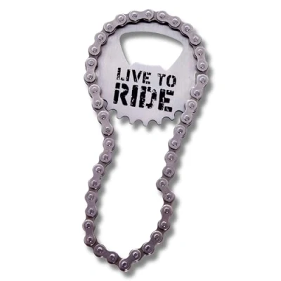 Obrázek Boxer Gifts Řetízek na kolo otvírák lahví praktický dárek pro cyklisty, muže a ženy veselá miniaturní závodní dekorace gadget Live to Ride 12,5 x 5,5 1 cm