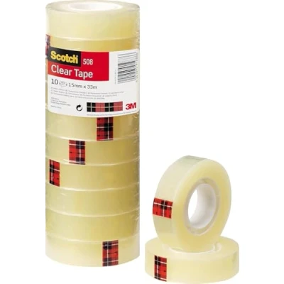 Obrázek Scotch průhledná lepicí páska 50810 rolí 15 mm x 33 m univerzální do školy, domova a kanceláře