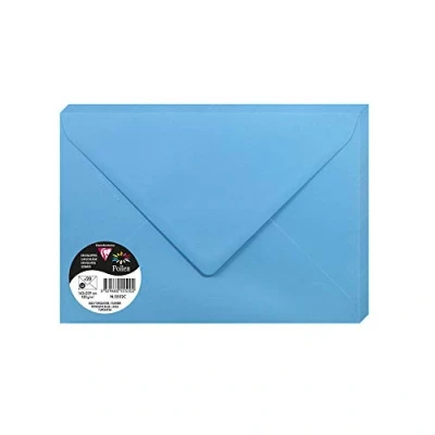 Obrázek Clairefontaine 5552C balení s 20 obálkami pylu, formát C5, 162 x 229 mm, 120 g, ideální pro korespondenci a pozvánky, karibská modrá, 1