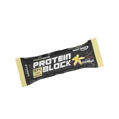Obrázek Best Body Nutrition Protein Block, vanilka, 51 % proteinů v tyčince, 15 x 90 g tyčinka krabici, 1,35 kg